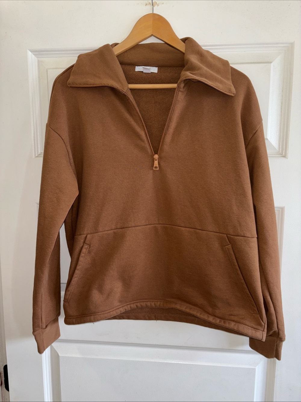 Beyond Yoga Trek Pullover 1/4 Zip Toffee Brown Oversized Women’s XS